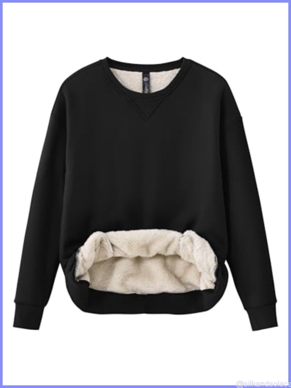 Sherpa Lined Fleece Sweatshirt Crewneck Pullover with Pockets